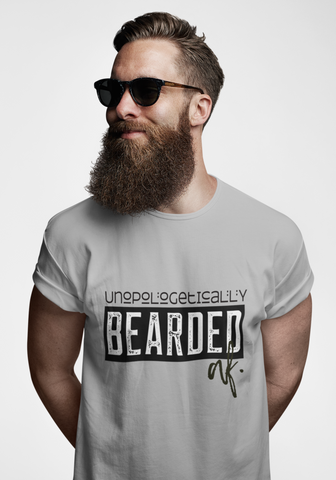 Angie Watts unapologetically Bearded AF. grey short sleeve tee 